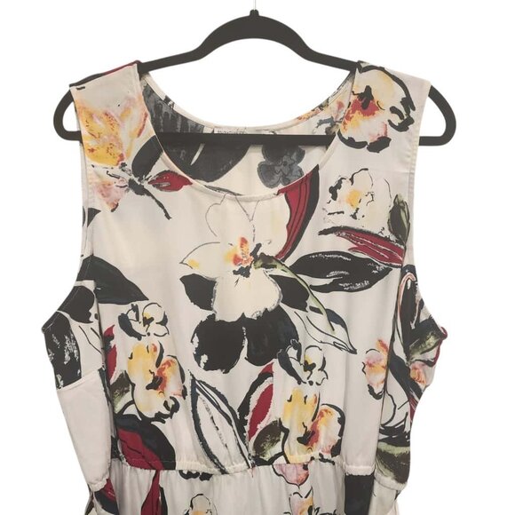 Signature Collection Dress Women Size 2X Multicolor Floral Sleeveless Scoop Neck - Picture 4 of 11